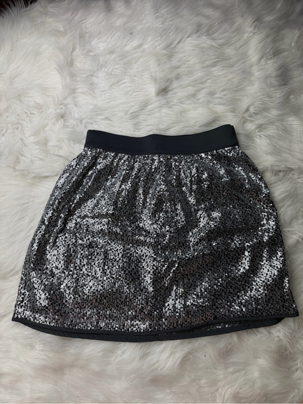GAP Sequin Silver Mini Skirt